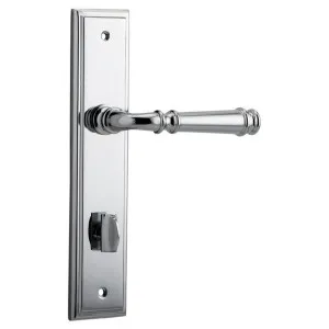 Verona Lever Stepped Backplate Polished Chrome by Iver, a Door Hardware for sale on Style Sourcebook