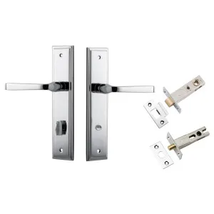 Annecy Lever Stepped Backplate Privacy Kit with Privacy Turn Polished Chrome by Iver, a Door Hardware for sale on Style Sourcebook