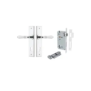 Sarlat Lever Chamfered Backplate Entrance Kit w High Security Lock Polished Chrome by Iver, a Door Hardware for sale on Style Sourcebook
