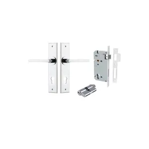 Baltimore Lever Chamfered Backplate Entrance Kit w High Security Lock Polished Chrome by Iver, a Door Hardware for sale on Style Sourcebook