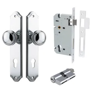 Paddington Knob Shouldered Backplate Entrance Kit w High Security Lock Polished Chrome by Iver, a Door Hardware for sale on Style Sourcebook