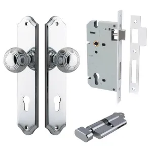 Guildford Knob Shouldered Backplate Entrance Kit w High Security Lock Polished Chrome by Iver, a Door Hardware for sale on Style Sourcebook