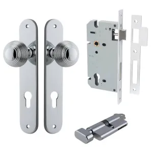 Guildford Knob Oval Backplate Entrance Kit w High Security Lock Polished Chrome by Iver, a Door Hardware for sale on Style Sourcebook