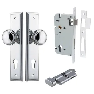 Paddington Knob Stepped Backplate Entrance Kit w High Security Lock Polished Chrome by Iver, a Door Hardware for sale on Style Sourcebook