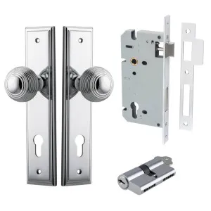 Guildford Knob Stepped Backplate Entrance Kit w High Security Lock Polished Chrome by Iver, a Door Hardware for sale on Style Sourcebook