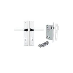 Osaka Lever Chamfered Backplate Entrance Kit w High Security Lock Polished Chrome by Iver, a Door Hardware for sale on Style Sourcebook