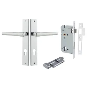 Helsinki Lever Rectangular Backplate Entrance Kit w High Security Lock Polished Chrome by Iver, a Door Hardware for sale on Style Sourcebook
