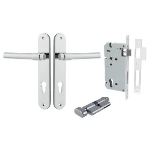 Helsinki Lever Oval Backplate Entrance Kit w High Security Lock Polished Chrome by Iver, a Door Hardware for sale on Style Sourcebook