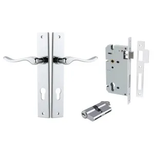 Stirling Lever Rectangular Backplate Entrance Kit w High Security Lock Polished Chrome by Iver, a Door Hardware for sale on Style Sourcebook