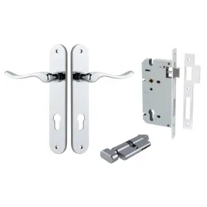 Stirling Lever Oval Backplate Entrance Kit w High Security Lock Polished Chrome by Iver, a Door Hardware for sale on Style Sourcebook