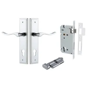 Stirling Lever Stepped Backplate Entrance Kit w High Security Lock Polished Chrome by Iver, a Door Hardware for sale on Style Sourcebook