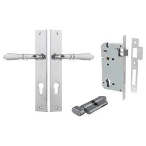 Sarlat Lever Rectangular Backplate Entrance Kit w High Security Lock Brushed Chrome by Iver, a Door Hardware for sale on Style Sourcebook