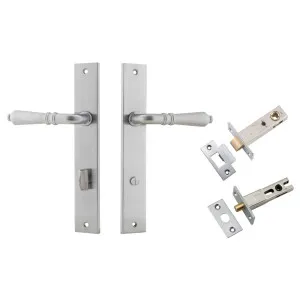 Sarlat Lever Rectangular Backplate Privacy Kit w Privacy Turn Brushed Chrome by Iver, a Door Hardware for sale on Style Sourcebook