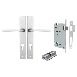 Baltimore Lever Rectangular Backplate Entrance Kit w High Security Lock Brushed Chrome by Iver, a Door Hardware for sale on Style Sourcebook