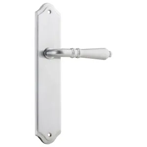 Sarlat Shouldered Lever Latch Set, Brushed Chrome by Iver, a Door Hardware for sale on Style Sourcebook