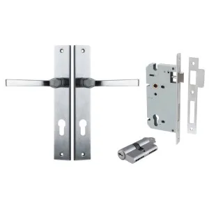 Annecy Lever Rectangular Backplate Entrance Kit w High Security Lock Brushed Chrome by Iver, a Door Hardware for sale on Style Sourcebook