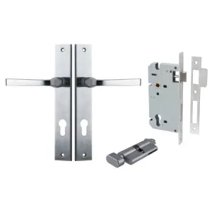 Annecy Lever Rectangular Backplate Entrance Kit w High Security Lock Brushed Chrome by Iver, a Door Hardware for sale on Style Sourcebook