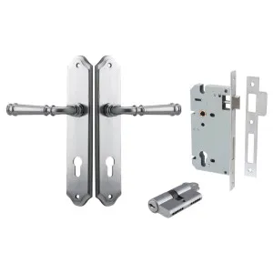 Verona Lever Shouldered Backplate Entrance Kit w High Security Lock Brushed Chrome by Iver, a Door Hardware for sale on Style Sourcebook