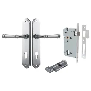 Verona Lever Shouldered Backplate Entrance Kit w High Security Lock Brushed Chrome by Iver, a Door Hardware for sale on Style Sourcebook