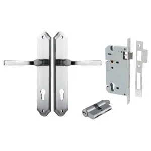 Annecy Lever Shouldered Backplate Entrance Kit w High Security Lock Brushed Chrome by Iver, a Door Hardware for sale on Style Sourcebook
