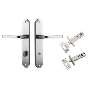 Annecy Lever Shouldered Backplate Privacy Kit w Privacy Turn Brushed Chrome by Iver, a Door Hardware for sale on Style Sourcebook