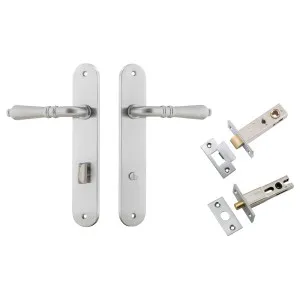 Sarlat Lever Oval Backplate Privacy Kit w Privacy Turn Brushed Chrome by Iver, a Door Hardware for sale on Style Sourcebook