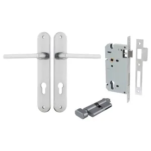 Baltimore Lever Oval Backplate Entrance Kit w High Security Lock Brushed Chrome by Iver, a Door Hardware for sale on Style Sourcebook