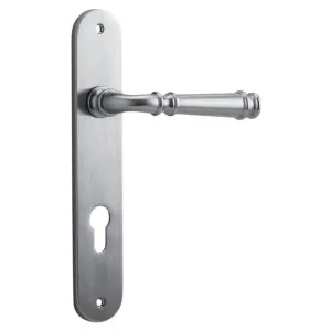 Verona Lever Oval Backplate Brushed Chrome by Iver, a Door Hardware for sale on Style Sourcebook