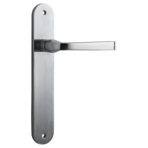 Annecy Lever Oval Backplate Brushed Chrome by Iver, a Door Hardware for sale on Style Sourcebook