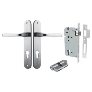 Annecy Lever Oval Backplate Entrance Kit w High Security Lock Brushed Chrome by Iver, a Door Hardware for sale on Style Sourcebook