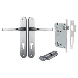 Annecy Lever Oval Backplate Entrance Kit w High Security Lock Brushed Chrome by Iver, a Door Hardware for sale on Style Sourcebook