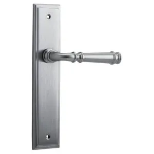 Verona Lever Stepped Backplate Brushed Chrome by Iver, a Door Hardware for sale on Style Sourcebook