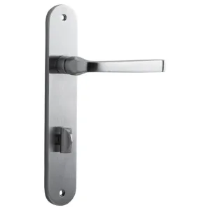 Annecy Lever Oval Backplate Brushed Chrome by Iver, a Door Hardware for sale on Style Sourcebook