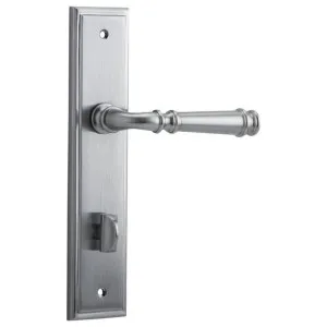Verona Lever Stepped Backplate Brushed Chrome by Iver, a Door Hardware for sale on Style Sourcebook