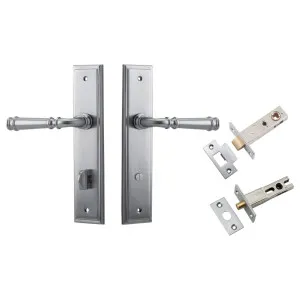 Verona Lever Stepped Backplate Privacy Kit w Privacy Turn Brushed Chrome by Iver, a Door Hardware for sale on Style Sourcebook