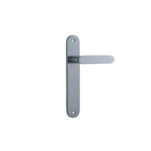Bronte Lever Brushed Chrome Oval Backplate by Iver, a Door Hardware for sale on Style Sourcebook