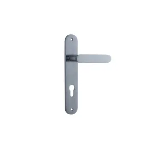 Bronte Lever Brushed Chrome Oval Backplate by Iver, a Door Hardware for sale on Style Sourcebook