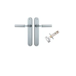 Berlin Lever Oval Backplate Passage Kit Brushed Chrome by Iver, a Door Hardware for sale on Style Sourcebook