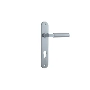 Berlin Lever Brushed Chrome Oval Backplate by Iver, a Door Hardware for sale on Style Sourcebook