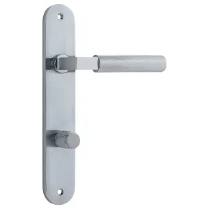 Brunswick Lever Brushed Chrome Oval Backplate by Iver, a Door Hardware for sale on Style Sourcebook