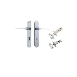 Como Lever Oval Backplate Privacy Kit Brushed Chrome by Iver, a Door Hardware for sale on Style Sourcebook