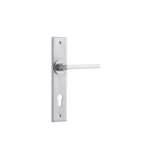 Baltimore Lever Brushed Chrome Chamfered Backplate by Iver, a Door Hardware for sale on Style Sourcebook