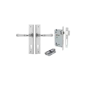 Verona Lever Chamfered Backplate Entrance Kit w High Security Lock Brushed Chrome by Iver, a Door Hardware for sale on Style Sourcebook