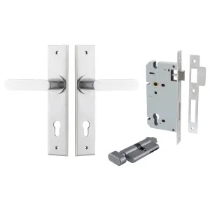 Bronte Lever Chamfered Backplate Entrance Kit w High Security Lock Brushed Chrome by Iver, a Door Hardware for sale on Style Sourcebook