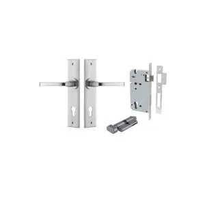 Annecy Lever Chamfered Backplate Entrance Kit w High Security Lock Brushed Chrome by Iver, a Door Hardware for sale on Style Sourcebook
