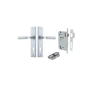 Berlin Lever Chamfered Backplate Entrance Kit w High Security Lock Brushed Chrome by Iver, a Door Hardware for sale on Style Sourcebook