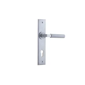 Brunswick Lever Brushed Chrome Chamfered Backplate by Iver, a Door Hardware for sale on Style Sourcebook