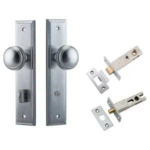 Paddington Knob Stepped Backplate Privacy Kit w Privacy Turn Brushed Chrome by Iver, a Door Hardware for sale on Style Sourcebook