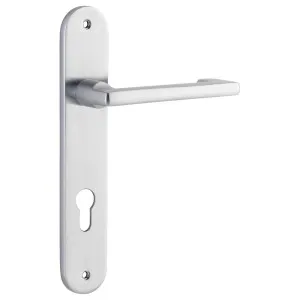Baltimore Return Lever Oval Backplate Brushed Chrome by Iver, a Door Hardware for sale on Style Sourcebook