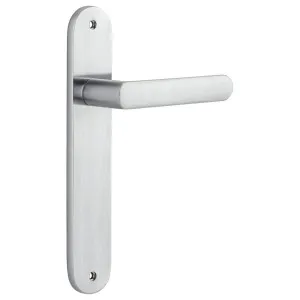 Osaka Lever Oval Backplate Brushed Chrome by Iver, a Door Hardware for sale on Style Sourcebook